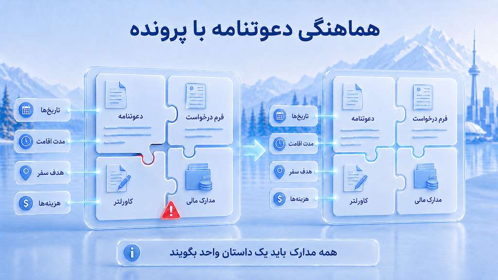 لزوم هماهنگی دعوتنامه با پرونده