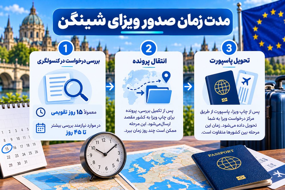 مدت زمان صدور ویزای شینگن